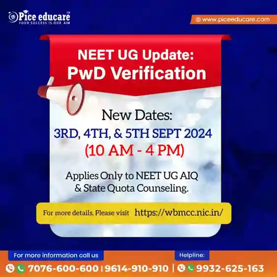 Important Update on PWD Verification for NEET UG Counseling